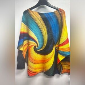 Wavy Swirl Knit Sweater-O/S